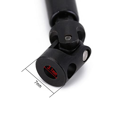 INJORA Steel Drive Shaft for Axial SCX24 C10 JLU Bronco Base Camp 4Runner - color: Black
