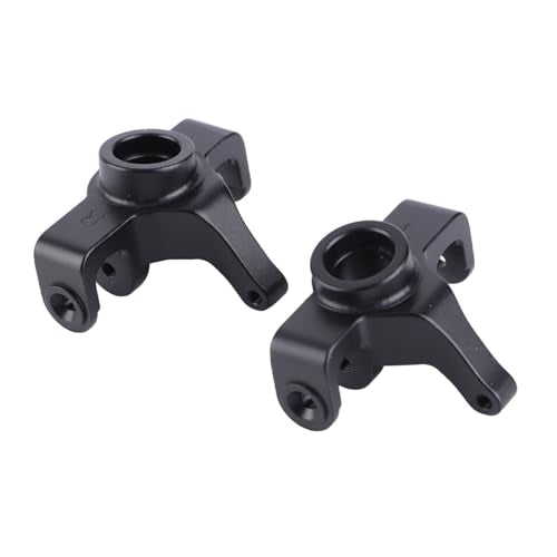 1 Pair RC Front Steering Cup, Aluminum Alloy RC Steering Knuckles for MJX 1/14 14210 1/16 16208, Upgraded Remote Control Car Parts(Black) - color: Black