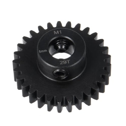 LSG 8mm M1 16T 17T 18T 19T 21T 24T 26T 27T 29T Steel Pinion Gear | for 1/5 X-MAXX RC Model Car Buggy Truck Hardened Steel 8mm Shaft Motor M1 Pitch Gears Upgrade Parts - size: 29T