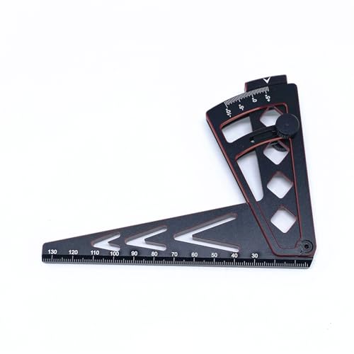 KingVal Adjustable Metal RC Car Wheel Rim Camber Gauge Ruler Height Measuring Tool Compatible with 1/10 1/8 1/7 RC Car (Black-Red)