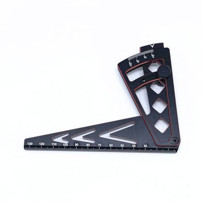 KingVal Adjustable Metal RC Car Wheel Rim Camber Gauge Ruler Height Measuring Tool Compatible with 1/10 1/8 1/7 RC Car (Black-Red)