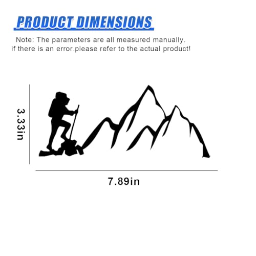 Craedli 2PCS Hiker Mountain Sticker Car Decal, 7.8"×3.3" Waterproof Vinyl Adventure Sticker, Outdoor Nature Hiking Car Window Bumper Decals for SUV Truck Auto Laptop (Black) - color: Black
