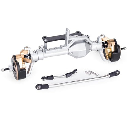  Front Rear Portal Axle Set CNC Aluminum & Brass 4WS Axles for 1/10 RC Crawler Axial Capra 1.9 UTB Cheater Rigs LCG Chassis Upgrade Parts (Silver Front Rear Kit) - color: Silver Front Rear Kit