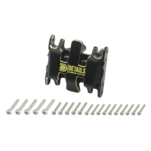Aluminum Skid Plate Upgrade Set for 1/30 Axial SCX30 Jeep Wrangler, Metal Chassis Protection with Mounting Screws, Black and Red Options (SCX30 Brass Skid Plate) - color: Scx30 Brass Skid Plate