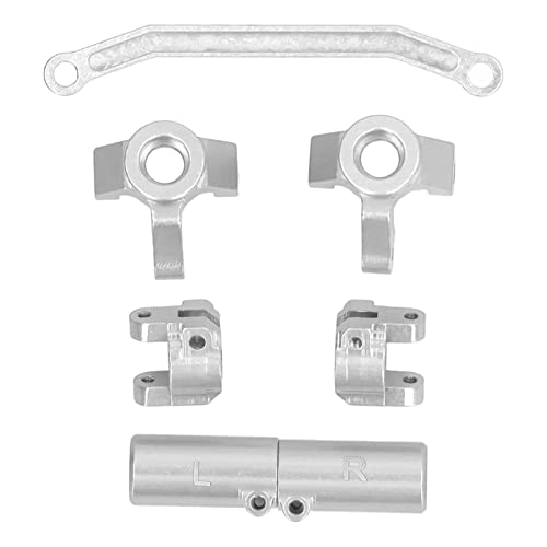 plplaaoo RC Front Steering Set Aluminum Alloy Rear Axle Base for ECX Barrage 1 24 RGT 1 24 FTX 1 24 Climbing Car Lightweight and Strong Replacement Parts (Silver) - color: Silver