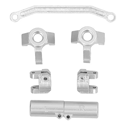 plplaaoo RC Front Steering Set Aluminum Alloy Rear Axle Base for ECX Barrage 1 24 RGT 1 24 FTX 1 24 Climbing Car Lightweight and Strong Replacement Parts (Silver) - color: Silver