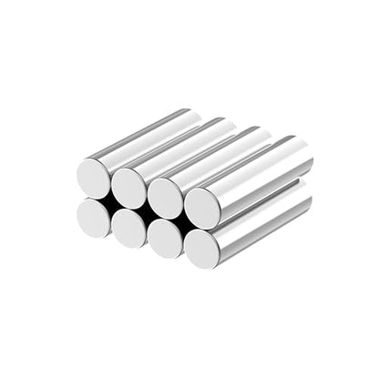 Very Powerful Cylinder Rare Earth Magnets, 3/8" D x 1-1/2" H - 8 Pack, Super Strong Neodymium Cylindrical Magnet, Mighty Magnet for Nail Polish, Strong Magnetic Rod for DIY Craft Magnets