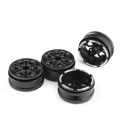 Beadlock Wheel Rims 4PCS 1.9" Upgraded Carbon Fiber Aluminum Wheel Hub Compatible with 1/10 RC Crawler Gen8 TRX-4 Axial VS4-10 Capra SCX10 RC Car Accessories (Patten D) - color: Patten D