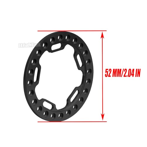 Metal 1.9 Beadlock Wheels Replacement Ring for 1/10 TRX4 SCX10 90046 90047 Crawler RC Car,4Pcs RC 1.9 Beadlock Wheels Replacement Ring,Black - color: Black - (Beadlock Ring)