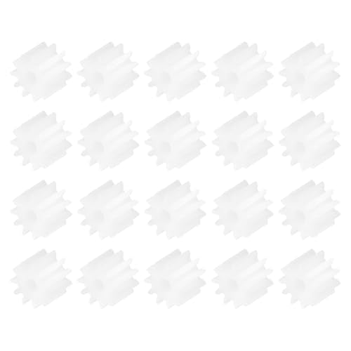 MECCANIXITY 20 Pcs Plastic Gears 11 Teeth Plastic Motor Gear Model 112A Reduction Gear for RC Car Model DIY Robot (White, Module 0.5) - style: 11 Teeth
