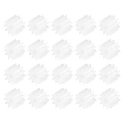 MECCANIXITY 20 Pcs Plastic Gears 11 Teeth Plastic Motor Gear Model 112A Reduction Gear for RC Car Model DIY Robot (White, Module 0.5) - style: 11 Teeth