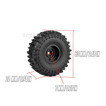 RC 1.0" Wheels and Tires for 1/18 TRX4M,1/24 SCX24 RC Crawler Car,RC Off Road Buggy Rally Truck Wheel and Tires,1.0 Alloy Wheel Rims & Rubber Tires,w/Foam Inserts,7mm Hex Rim,4PCS-(B) - style: 1.0 - (B-Jc Tires)