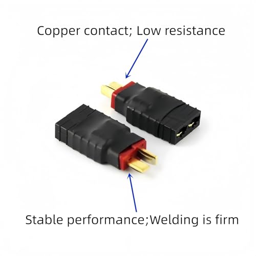 4 Pack Male Deans-T Plug Connector Adapter Compatible with TRX Wireless Converter for RC Battery Charger Slash Conversion Adapter with Storage Box