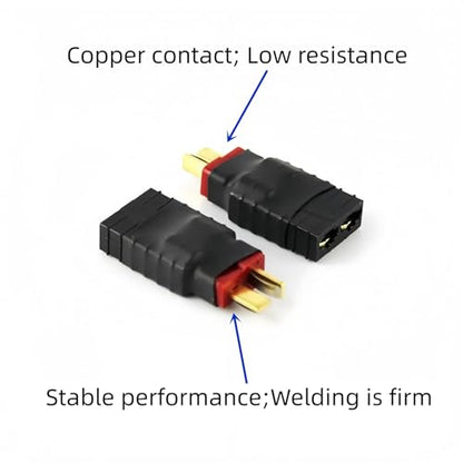 4 Pack Male Deans-T Plug Connector Adapter Compatible with TRX Wireless Converter for RC Battery Charger Slash Conversion Adapter with Storage Box