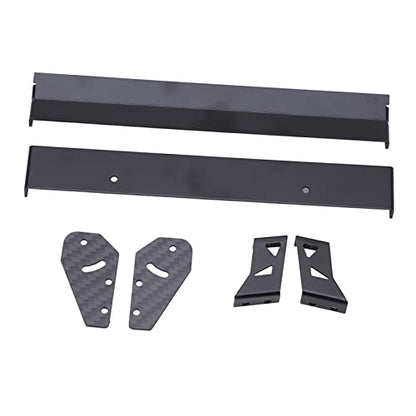 Aluminum Alloy Rear Wing Tail Spoiler for 1/10 RC On Road Racing Drift Car, Dual Layer Carbon Fiber Design with Adjustable Angle, Universal Fit for HSP Kyosho
