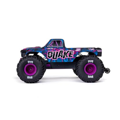 ARRMA RC Truck 1/10 Quake 223S 2WD RTR (Battery and Charger Not Included) Brushless Monster Truck, Purple, ARA3537T3 - color: Purple