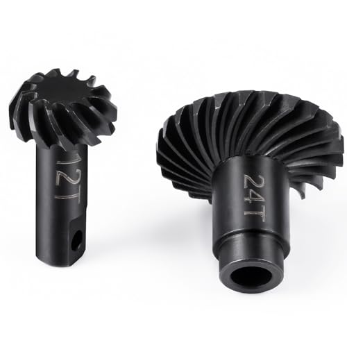 LSG 24T/12T Steel Gear Helical Diff Front Rear Axle Gear Set Ring Gear Pinion Gear for 1/18 Tra-xxas TRX4-M RC Crawler Upgrades Accessories