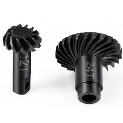 LSG 24T/12T Steel Gear Helical Diff Front Rear Axle Gear Set Ring Gear Pinion Gear for 1/18 Tra-xxas TRX4-M RC Crawler Upgrades Accessories
