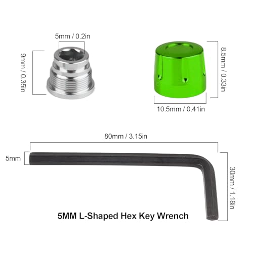 HobbyPark 1.9/2.2 Beadlock Wheel Nuts Locknuts – Aluminum Locking Nuts for 1/10 RC Crawler Car, Fits for TRX4 SCX10 SCX10 II III AXI Capra Redcat Gen8 Gen7 RC4WD & More (Green) - color: Green