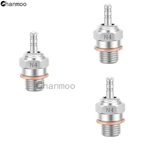 RC Glow Plugs No.4 N4#4 70117H Hot Spark Nitro Engine Parts Replace OS for 1/8 1/10 Scale RC Car Truck Buggy Traxxas Losi HPI Redcat HSP Himoto 3PCS - size: N4 3PCS
