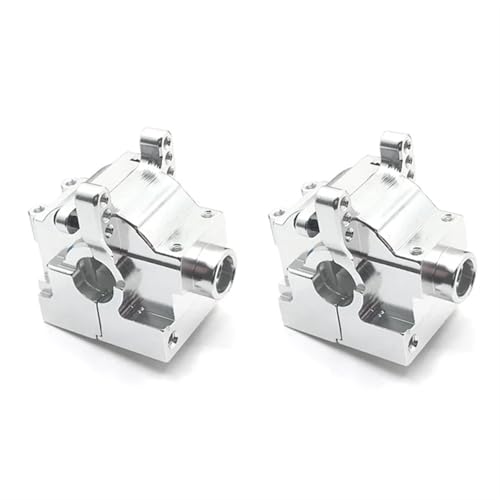 RC Gearbox Compatible with JLB for Racing for Cheetah 11101 21101 J3 2 Pcs Metal Gearbox Case Differential Housing 1/10 RC Car Upgrades Parts(Silver) - color: Silver