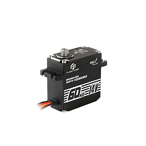 60KG Brushless Servo IP67 Waterproof Servo 14V High Torque Servo with Full Metal Gear for 1/8 1/10 RC Crawler Car Truck or Robotic Parts (270°) - style: Digital-270°