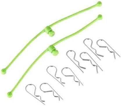 Du-Bro Body Klip Retainer, with Rubber Attachments, for RC Cars and Trucks, 2-Pack, Lime Green - color: Lime Green