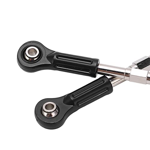 Alomejor Metal Steering Tie Rod, 2pcs Alloy Ball Heads Steering Linkage for 1/8 1/10 High Speed RC Cars Pickup Trucks SUV, with Durable Plastic Steel Construction