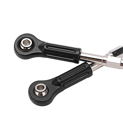 Alomejor Metal Steering Tie Rod, 2pcs Alloy Ball Heads Steering Linkage for 1/8 1/10 High Speed RC Cars Pickup Trucks SUV, with Durable Plastic Steel Construction