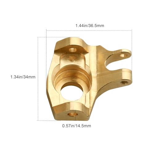 Hobbypark Brass Front Steering Knuckles Heavy Weights for SCX10 II Upgrades Compatible with Axial SCX10 II Honcho (Gold)