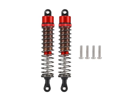 1/10 RC Oil Leakproof Shocks,2Pcs Adjustable Oil Filled Shocks 52mm-120mm for 1/10 RC Buggy Truggy On Road Touring Drift Cars Monster Trucks Upgrade Parts (2PCS 110mm Red) - color: 2PCS 110mm Red