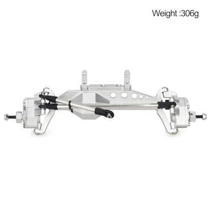 1/10 RC Portal Axles Set with BTA SOA Servo Mount CNC Aluminum One Piece Construction Offset Front Rear Completes Axle Set for Axial Capra 1.9 UTB LCG Cheater Rig 4WS DIY Upgrades (Silver) - color: Silver
