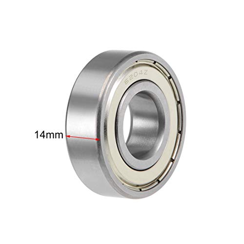 uxcell 6204ZZ Deep Groove Ball Bearings Z2 20mm X 47mm X 14mm Double Shielded Carbon Steel 2pcs - size: 20mmx47mmx14mm