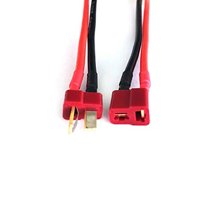 DEVMO 2 Pairs 14AWG Ta-Miya Style Connector to D-eans T Style Plug Cable Adapter Connector Compatible with RC ESC Speed Controller Lipo/NiMH Battery Charging