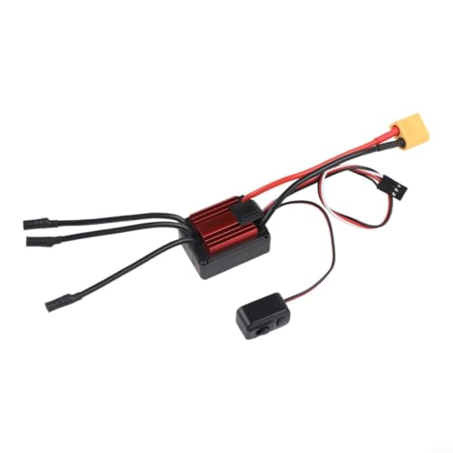 HG35A-V2 Sensorless Brushless ESC 35A Continuous Waterproof Dustproof 1/18 RC Car Controller 2-3S for lipo NiMH for multi Safety Protections External Program Port Adjustable Brake Punch Built-In 5.38V - size: D