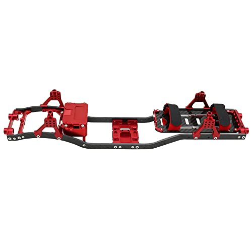 1/10 RC Crawler Carbon Fiber Girder 4MM CNC Metal Car Chassis Frame Body Kit Parts for Axial SCX10 II Rock Off Road Truck (Red) - color: Red