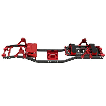 1/10 RC Crawler Carbon Fiber Girder 4MM CNC Metal Car Chassis Frame Body Kit Parts for Axial SCX10 II Rock Off Road Truck (Red) - color: Red