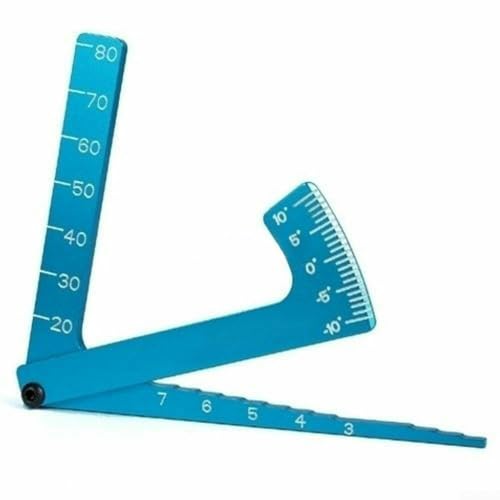 Blue Aluminium Alloy Camber Gauge for 1/8 1/10 RC Car, Wheel Setup Tool with Chassis Height Ruler -20mm to 80mm