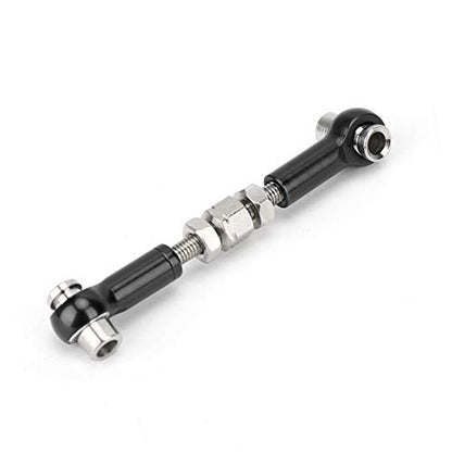 6 Pcs Adjustable Servo Links Tie Rod Set High Precision Aluminum Alloy RC Car Accessories for 1/10 1/12 Buggy Touring Drift Cars Red Purple Black Dark Blue Light Blue (Black) - color: Black