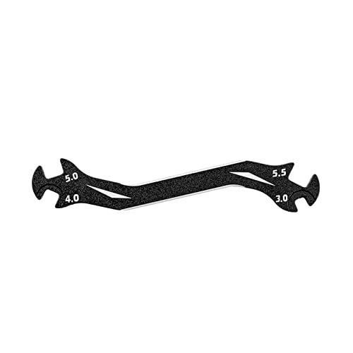 POCREATION Remote Control Car Model Tool, Alloy Spanner, 4 in 1 Multi Turnbuckle Wrench for 1/10 RC Cars, Portable Maintenance Tool (Black) - color: Black