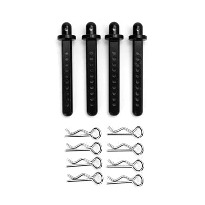 RC Replacement Parts For Axial For SCX10 90022 90027 90028 1:10 4Pcs/set Aluminum RC Car Body Post Mounts RC Car Crawler(Black) - color: Black