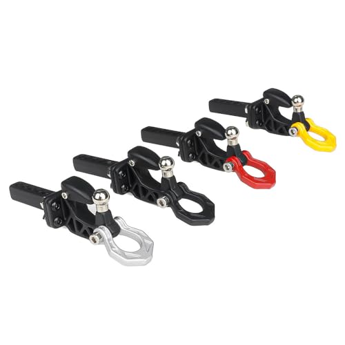 Metal Adjustable RC Trailer Hitch Tow Hook for 1/8 1/10 TRX4 SCX10 KM Tank Crawler Truck Upgrade Part Accessories(Black) - color: Black