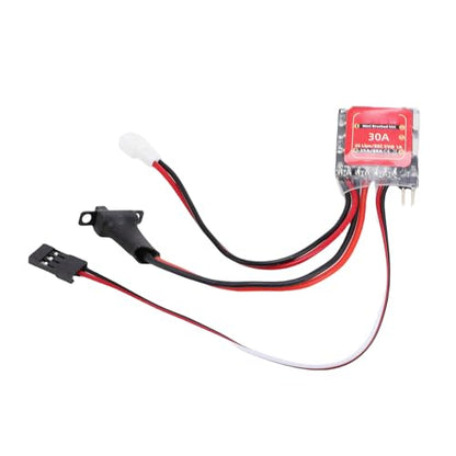Dpofirs 30A Brushed RC Speed Controller PH2.0 | Electronic ESC with Brake for 1/16 1/18 1/24 Car Boat DIY