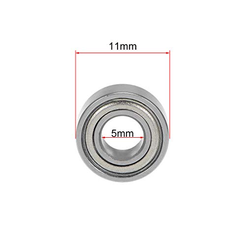 uxcell 685ZZ Deep Groove Ball Bearing 5x11x5mm Double Shielded Chrome Steel Bearings 5-Pack - size: 5mmx11mmx5mm