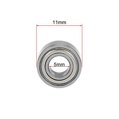 uxcell 685ZZ Deep Groove Ball Bearing 5x11x5mm Double Shielded Chrome Steel Bearings 5-Pack - size: 5mmx11mmx5mm