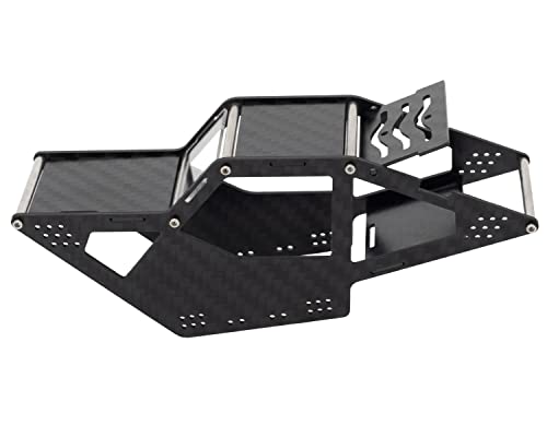 MEUS Racing SCX24 LCG Chassis Carbon Fiber Frame for Axial SCX24 C10 JLU Bronco 1/24 RC Crawler Upgrades Parts, Black