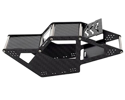 MEUS Racing SCX24 LCG Chassis Carbon Fiber Frame for Axial SCX24 C10 JLU Bronco 1/24 RC Crawler Upgrades Parts, Black