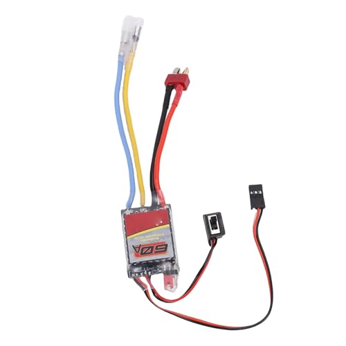 60A ESC Brushed Electronic Speed Controller, Fit for 540 550 380 370 RC Car Boat Motor, T Plug ESC for 1/16 1/12 /10 Electric RC Vehicles & Crawlers
