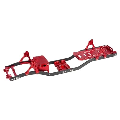 Upgrade Parts Compatible with SCX10 Chassis Set for 1/10 RC Crawler with 4.3mm Carbon Fiber Rails Aluminum Brace Adjustable Shock Mount Radio Box Battery Tray(Color:4) - color: 4