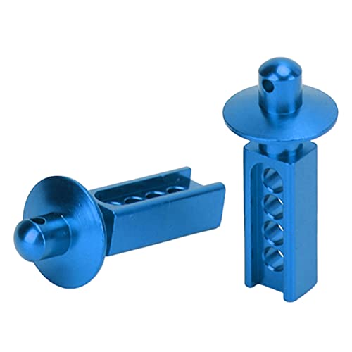 2Pcs Rc Body Post,Aluminum Alloy Rc Body Mount Post Rc Car Shell Column for Mini E Mini Slash 1/16 Rc Car(Blue) Car Model Accessory - color: Blue